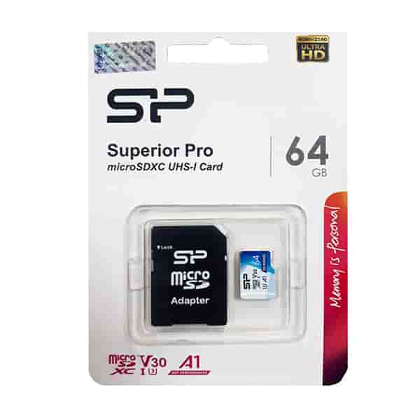 کارت حافظه microSDXC سیلیکون پاور مدل Superior Pro کلاس 10 ظرفیت 64 گیگابایت